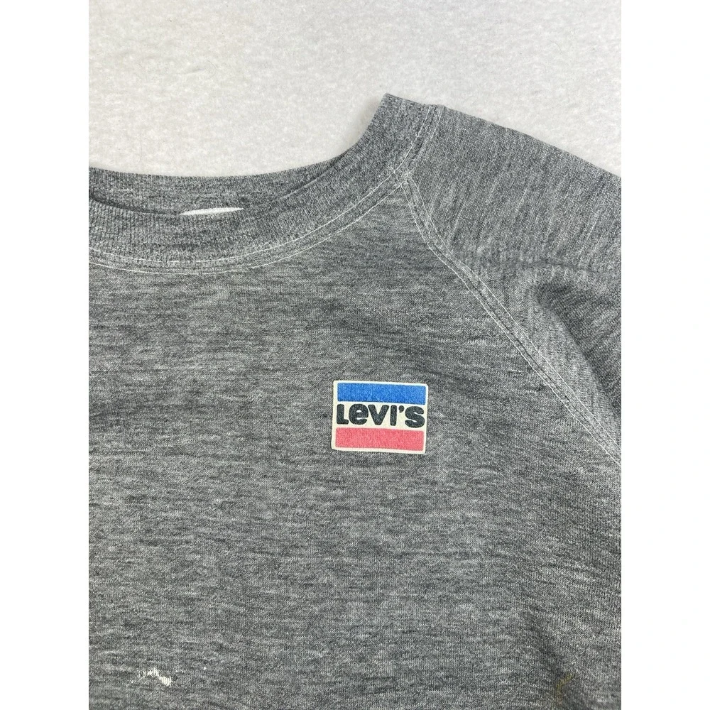 Levi's Vintage Raglan Sweatshirt Medium Red Crewneck 1980s 90s USA Made Paint